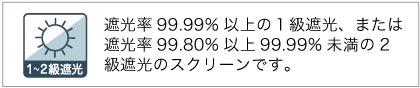 遮光1級または2級スクリーン