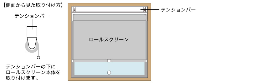 突っ張り式テンションタイプ天井付けの取り付け方。