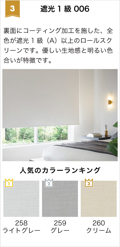 2026年遮光ロールスクリーンランキング3位