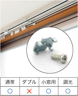 ロールスクリーンを専用金具を使いカーテンレールに取り付ける