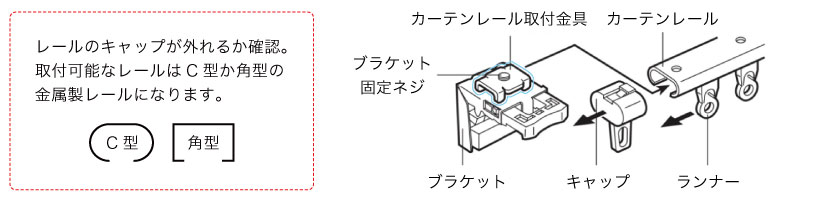 ロールスクリーンのカーテンレール取り付け方法と対応レールです。